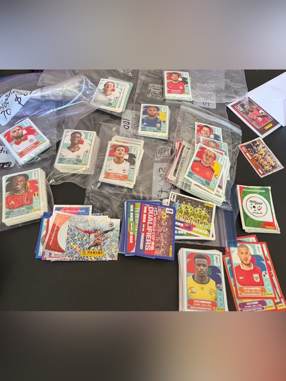 Panini Soccer Sticker Lots with Red, Green, Blue Accents